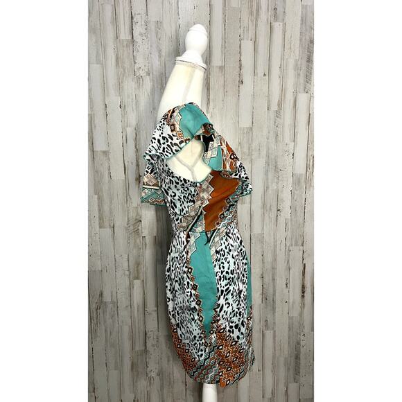 Bisou Bisou Women's Patchwork Ruffle Dress Size 6 Multicolor Casual - Picture 3 of 6